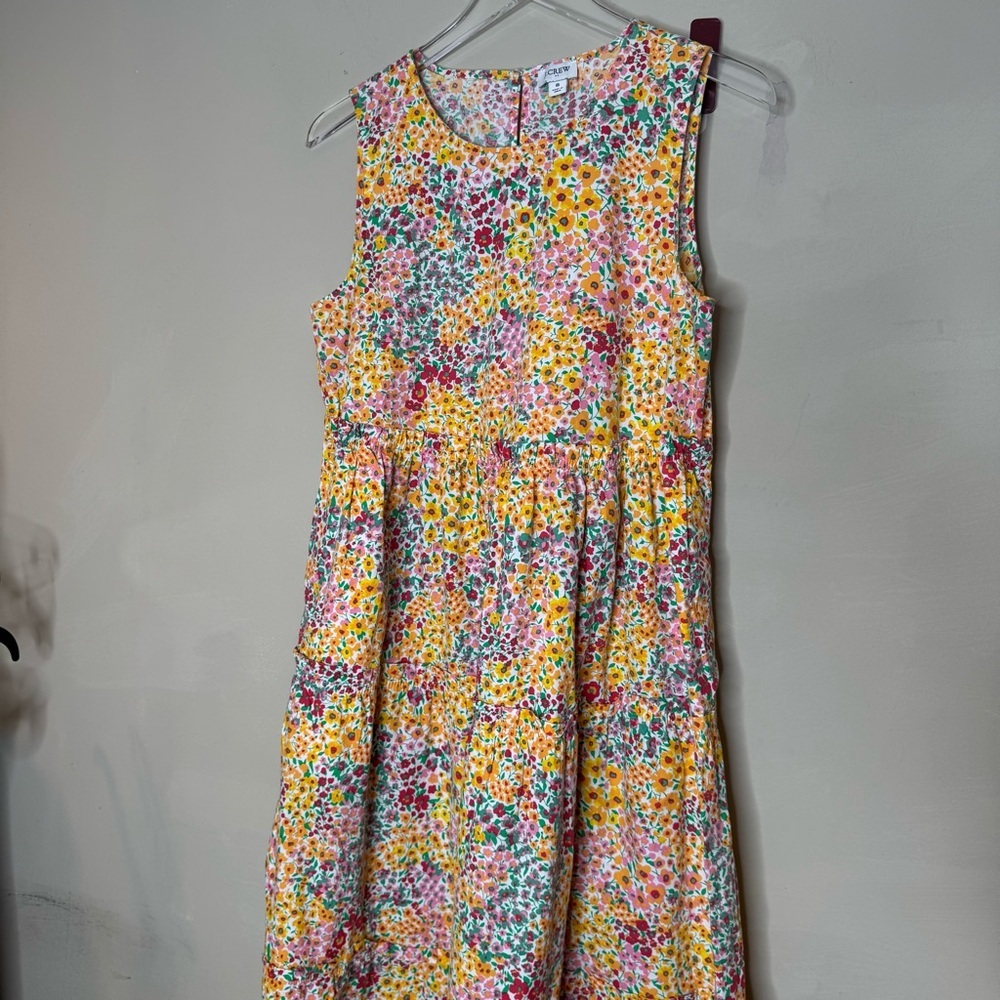 J.Crew Floral Sleeveless Midi Dress Size 8 - Picture 3 of 12